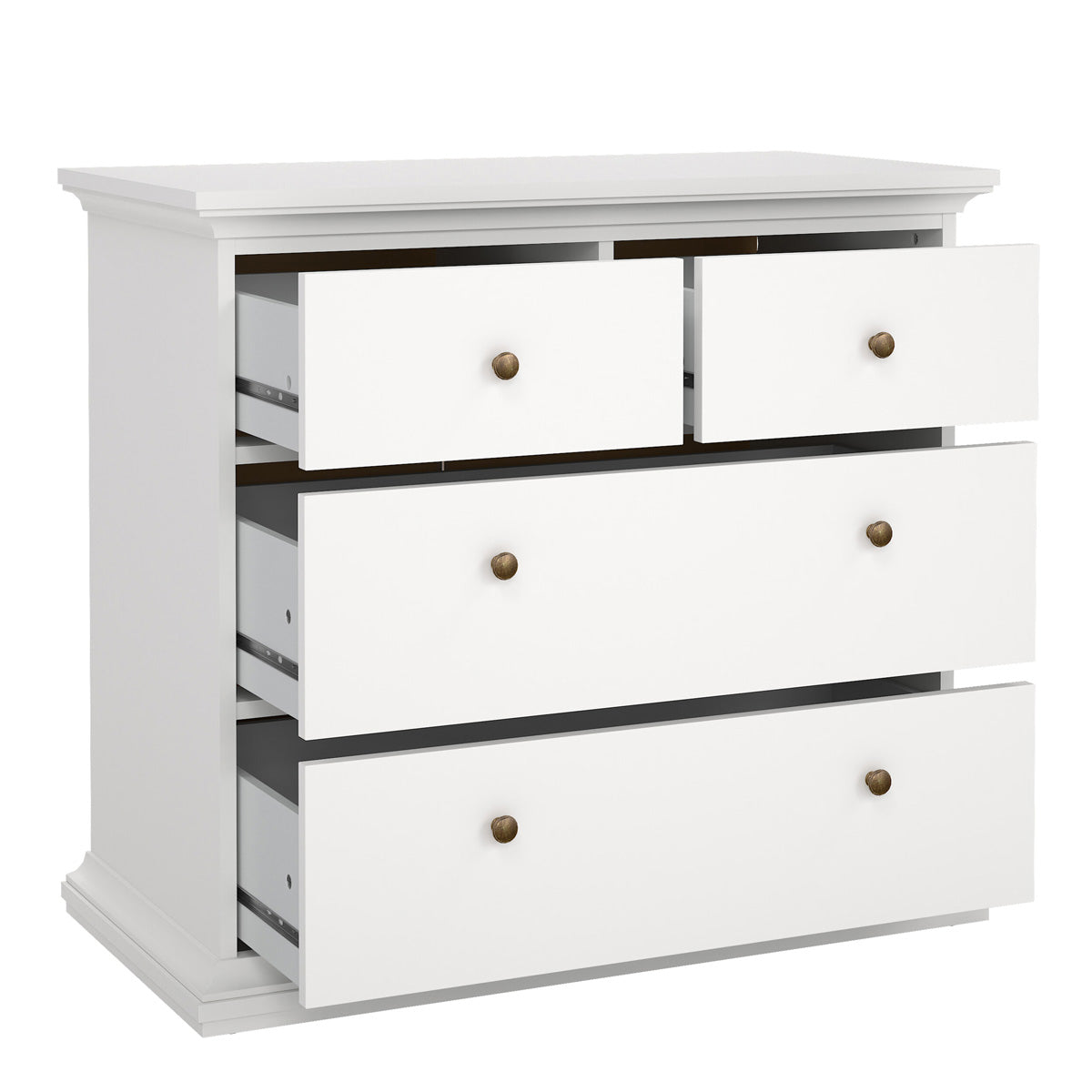 Wooden Chest Of 4 Drawers Wide - Paris