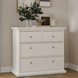 Wooden Chest Of 4 Drawers Wide - Paris