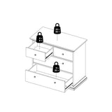Wooden Chest Of 4 Drawers Wide - Paris