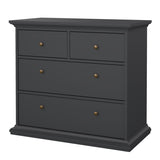 Wooden Chest Of 4 Drawers Wide - Paris