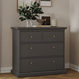 Wooden Chest Of 4 Drawers Wide - Paris