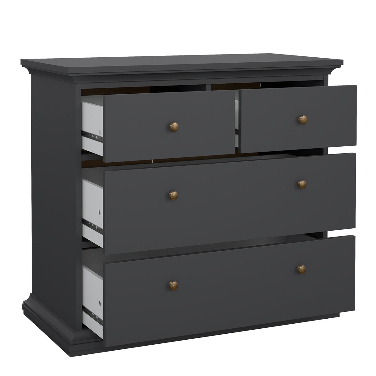 Wooden Chest Of 4 Drawers Wide - Paris