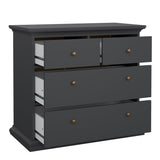 Wooden Chest Of 4 Drawers Wide - Paris