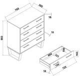 Wooden Chest Of 4 Drawers Wide - Texas