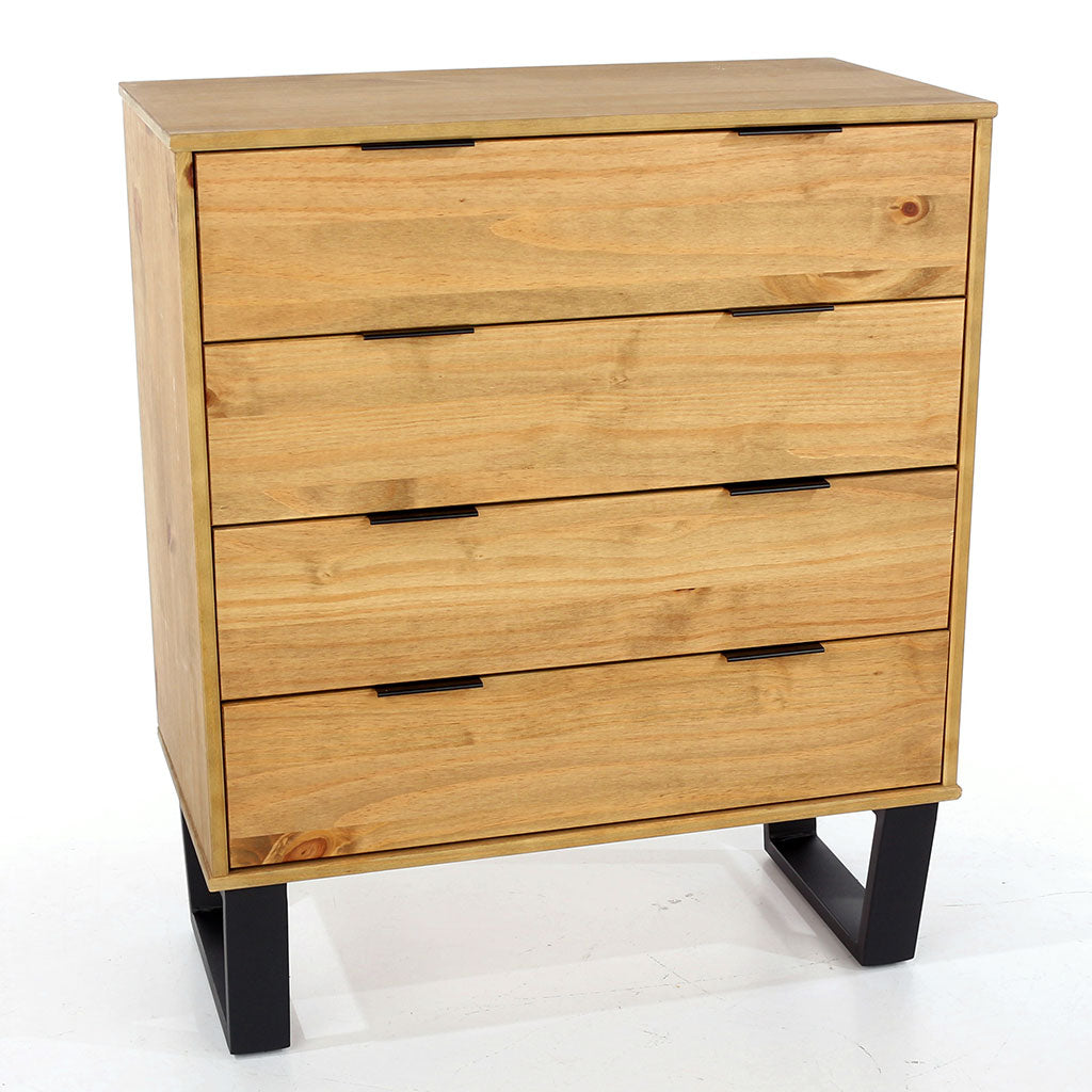 Wooden Chest Of 4 Drawers Wide - Texas