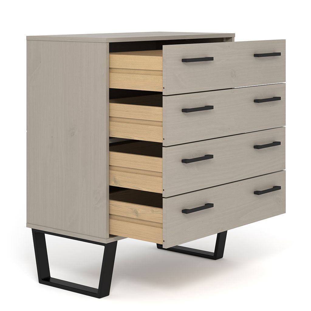 Wooden Chest Of 4 Drawers Wide - Texas