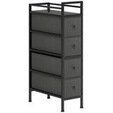 Wooden Chest Of 4 Fabric Drawers 20m Wide With Steel Frame - Velmora