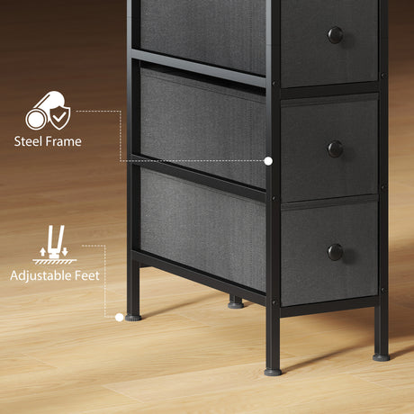 Wooden Chest Of 4 Fabric Drawers 20m Wide With Steel Frame - Velmora