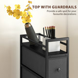 Wooden Chest Of 4 Fabric Drawers 20m Wide With Steel Frame - Velmora