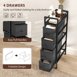 Wooden Chest Of 4 Fabric Drawers 20m Wide With Steel Frame - Velmora