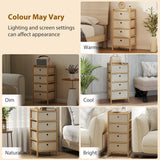 Wooden Chest Of 4 Fabric Drawers 33cm Wide - Velmora