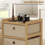 Wooden Chest Of 4 Fabric Drawers 33cm Wide - Velmora