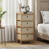 Wooden Chest Of 4 Fabric Drawers 33cm Wide - Velmora
