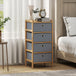 Wooden Chest Of 4 Fabric Drawers 33cm Wide - Velmora