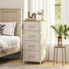 Wooden Chest Of 4 Fabric Drawers 45cm Wide With Steel Frame - Velmora