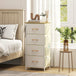 Wooden Chest Of 4 Fabric Drawers 45cm Wide With Steel Frame - Velmora