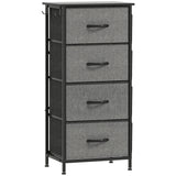 Wooden Chest Of 4 Fabric Drawers 45cm Wide With Steel Frame - Velmora