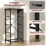 Wooden Chest Of 4 Fabric Drawers 45cm Wide With Steel Frame - Velmora
