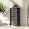 Wooden Chest Of 4 Fabric Drawers 45cm Wide With Steel Frame - Velmora