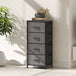 Wooden Chest Of 4 Fabric Drawers 45cm Wide With Steel Frame - Velmora