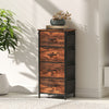 Wooden Chest Of 4 Fabric Drawers 45cm Wide With Steel Frame - Velmora