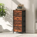 Wooden Chest Of 4 Fabric Drawers 45cm Wide With Steel Frame - Velmora