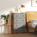 Wooden Chest Of 4 Fabric Drawers 58cm Wide - Velmora