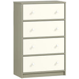 Wooden Chest Of 4 Fabric Drawers 58cm Wide - Velmora
