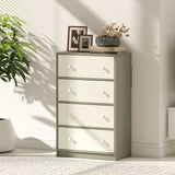 Wooden Chest Of 4 Fabric Drawers 58cm Wide - Velmora