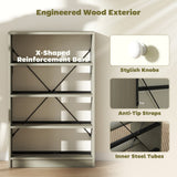 Wooden Chest Of 4 Fabric Drawers 58cm Wide - Velmora