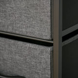Wooden Chest Of 4 Fabric Drawers 58cm Wide With Metal Frame - Velmora