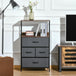 Wooden Chest Of 4 Fabric Drawers 58cm Wide With Metal Frame - Velmora