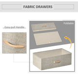Wooden Chest Of 4 Fabric Drawers 58cm Wide With Metal Frame - Velmora