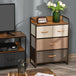 Wooden Chest Of 4 Fabric Drawers 58cm Wide With Steel Frame - Velmora
