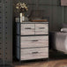 Wooden Chest Of 4 Fabric Drawers 60cm Wide With Steel Frame - Velmora