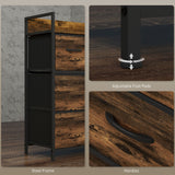 Wooden Chest Of 4 Fabric Drawers 60cm Wide With Steel Frame - Velmora