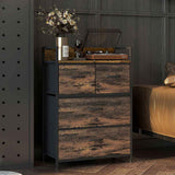 Wooden Chest Of 4 Fabric Drawers 60cm Wide With Steel Frame - Velmora