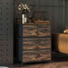 Wooden Chest Of 4 Fabric Drawers 60cm Wide With Steel Frame - Velmora