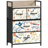 Wooden Chest Of 4 Fabric Drawers 60cm Wide With Steel Frame - Velmora