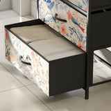Wooden Chest Of 4 Fabric Drawers 60cm Wide With Steel Frame - Velmora