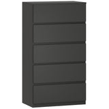 Wooden Chest Of 5 Drawers 100cm H x 55cm W x 34cm D - Velmora