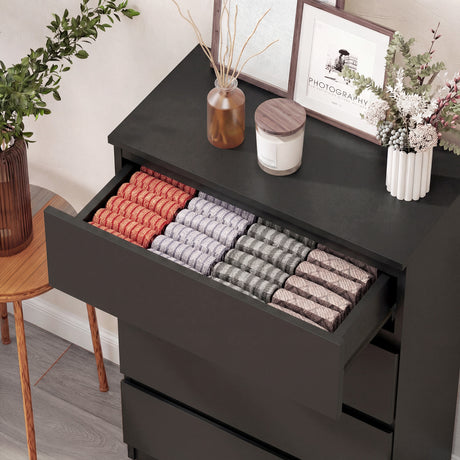 Wooden Chest Of 5 Drawers 100cm H x 55cm W x 34cm D - Velmora