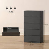 Wooden Chest Of 5 Drawers 100cm H x 55cm W x 34cm D - Velmora