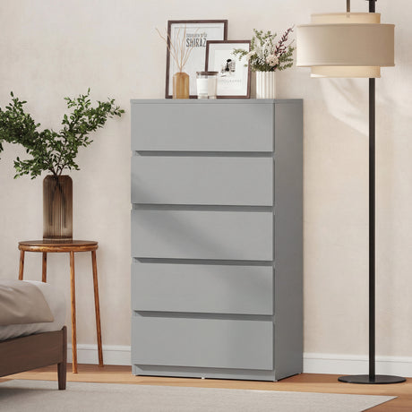 Wooden Chest Of 5 Drawers 100cm H x 55cm W x 34cm D - Velmora