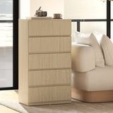 Wooden Chest Of 5 Drawers 100cm H x 55cm W x 34cm D - Velmora