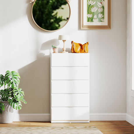 Wooden Chest Of 5 Drawers 100cm H x 55cm W x 34cm D - Velmora