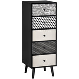 Wooden Chest Of 5 Drawers 40cm Wide - Velmora