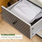 Wooden Chest Of 5 Drawers 40cm Wide - Velmora