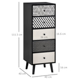 Wooden Chest Of 5 Drawers 40cm Wide - Velmora