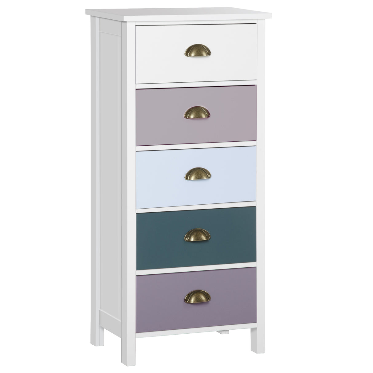 Wooden Chest Of 5 Drawers 45cm Wide - Velmora